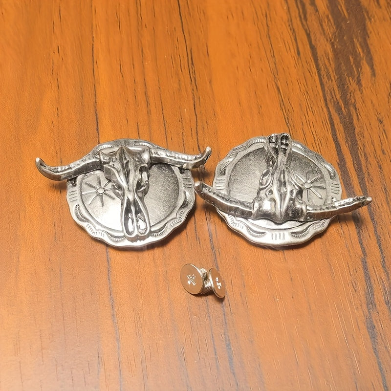 Bull Head Coin Studs Cow Skull Shank Buttons for Casual Wear