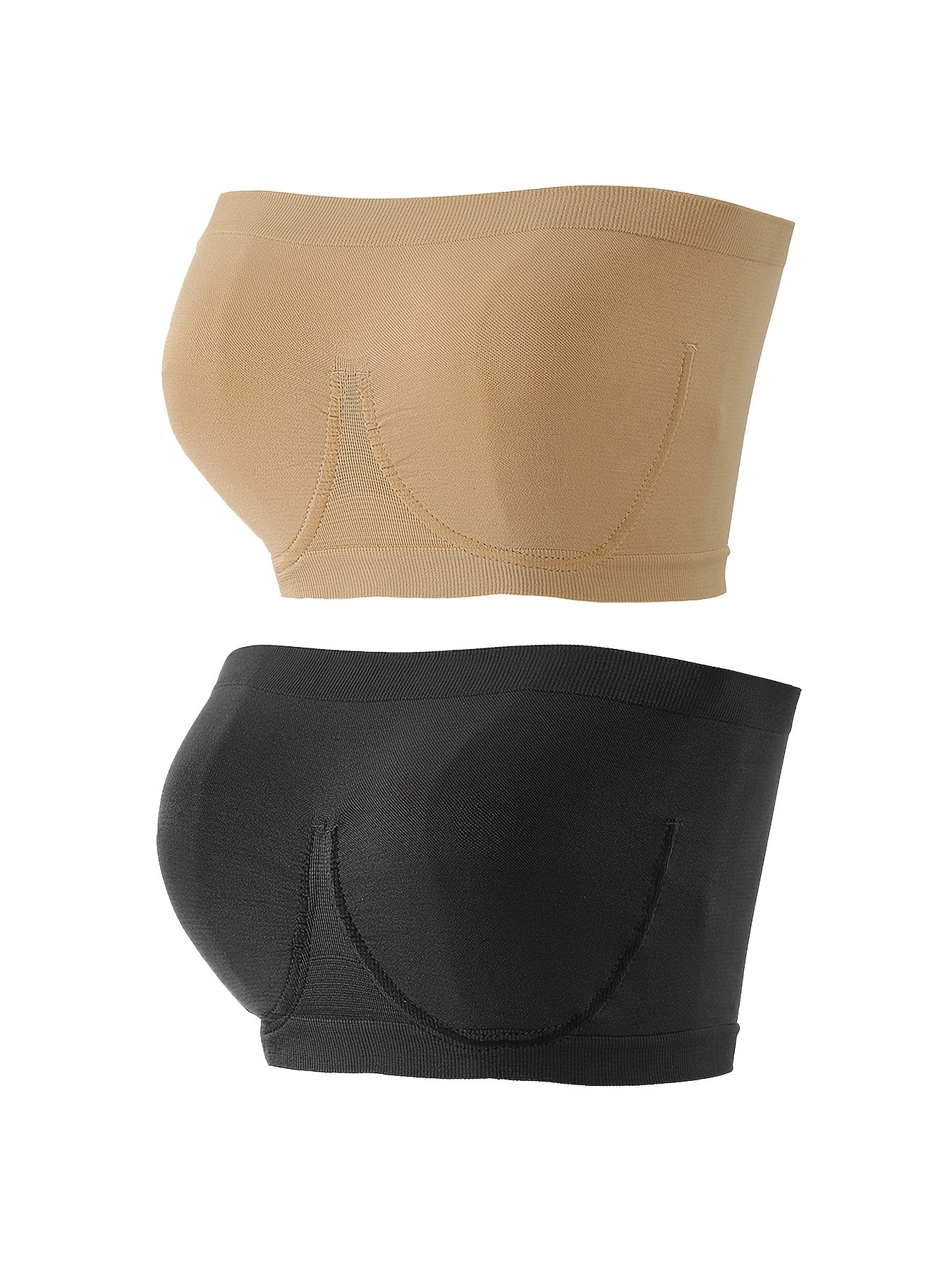 2pcs Seamless Bandeau Bras Soft Stretch Everyday Bra Women's Lingerie