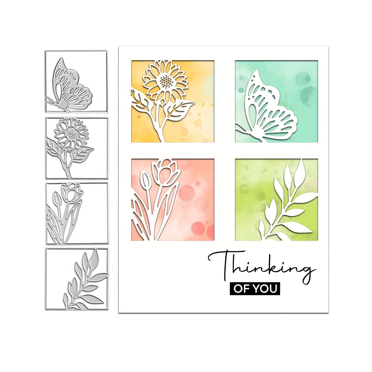 Metal Cutting Dies Sunflower Butterfly Tulip L