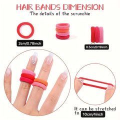 Rose Red Hair Ties Elastic Hair Rope Style Hair Band 100pcs pack