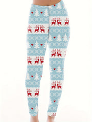 Colorblock Graphic Print High Stretch Leggings
