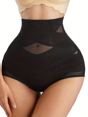 Mesh Contrast Shaping Panties High Waist Tummy Control Slimming Panties