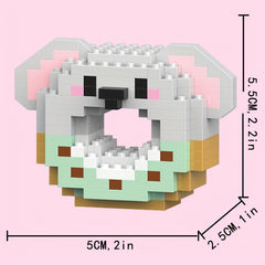 LELE BROTHER Mini Animal Blocks Set - Cute Frog Koala Panda Crocodile