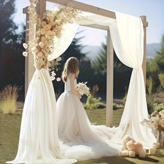 Champagne Chiffon Curtains for Easter Bridal Shower