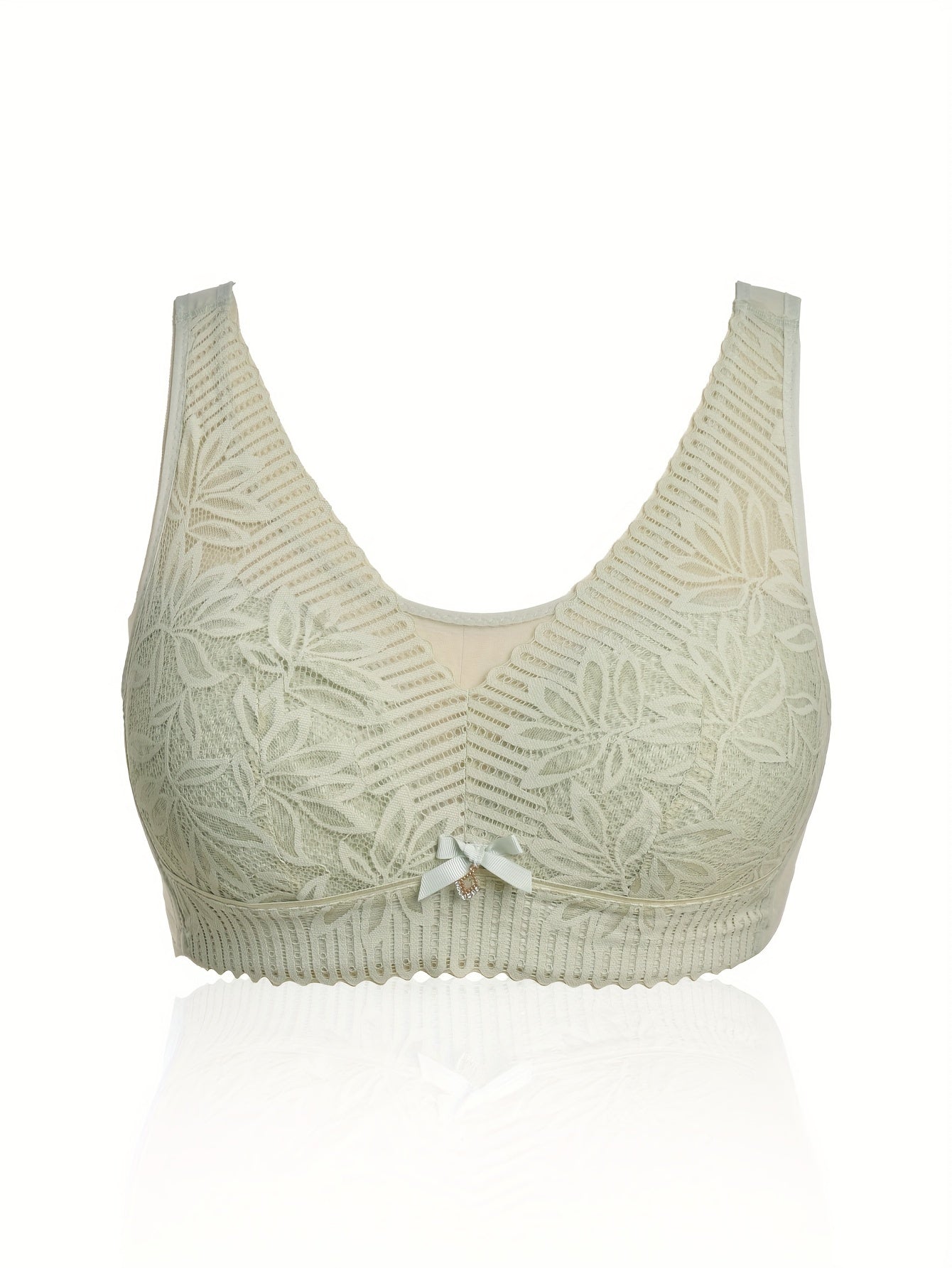 Plus Size Bra Women's Plus Floral Lace High Stretch Full Cover