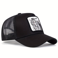 Tiger Patch Trucker Hat Mesh Anime Embroidery Dad Hats Animal Pattern