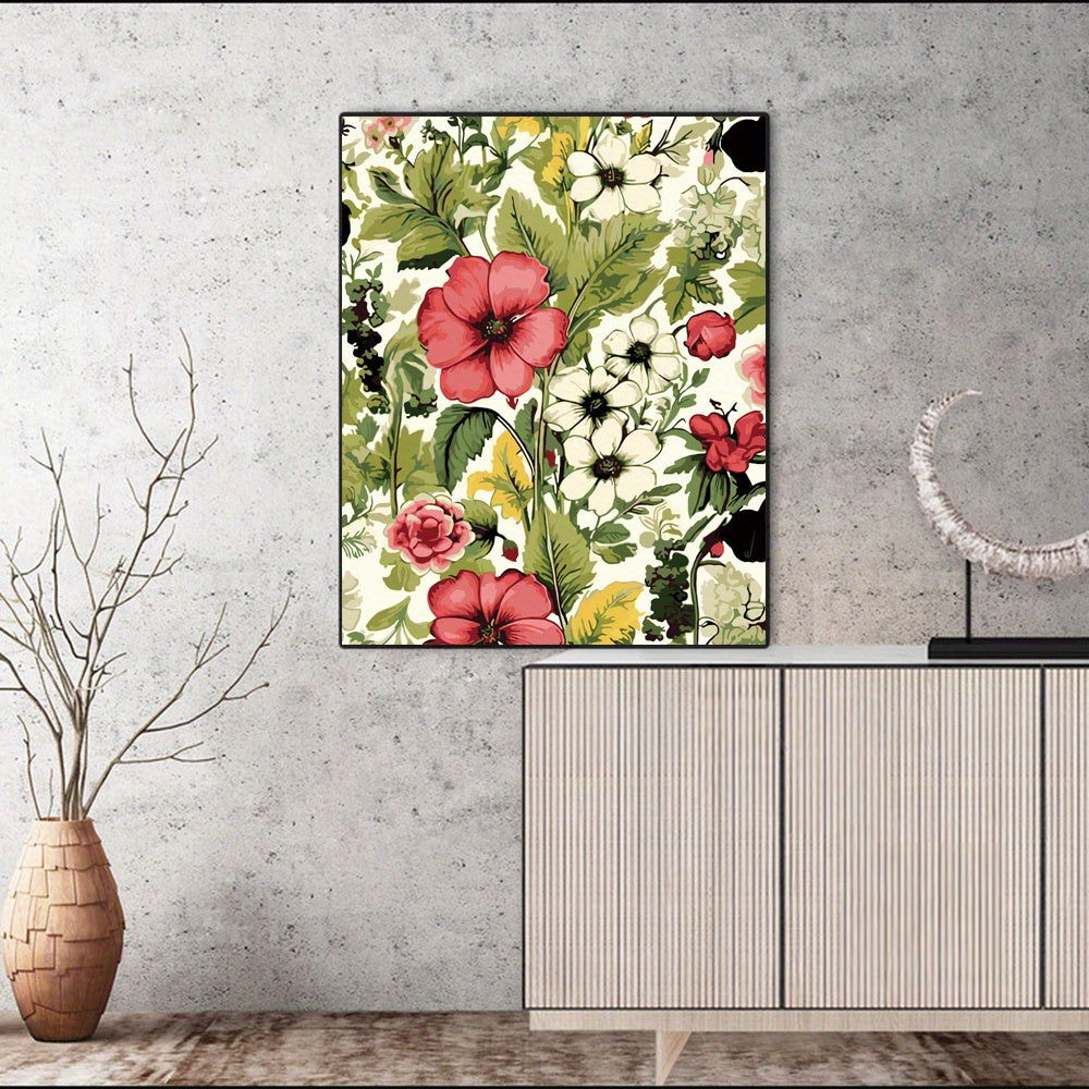 DIY Paint by Numbers Kit for Adults Floral Art Polyester Fiber Canvas 40x50cm