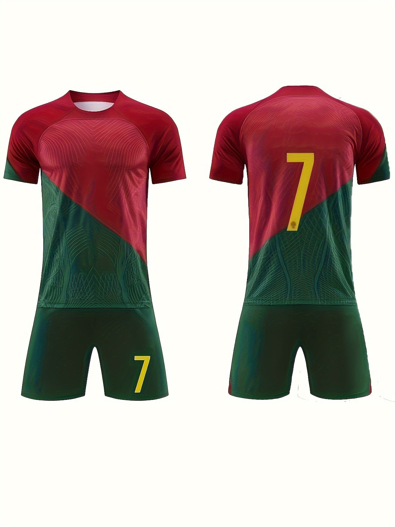 Girls Boys 7 Print Football Jersey Set Comfy Activewear Suit