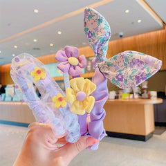 3pcs Floral Polka Dot Bow Hair Hoop Princess Hair Accessories