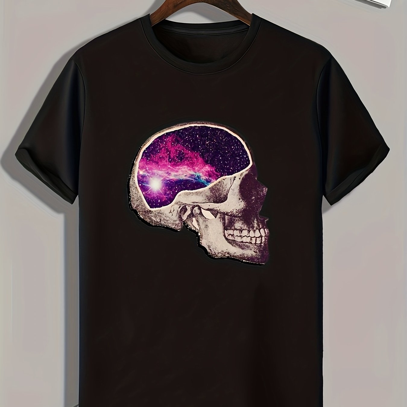Skull Print Men's Graphic Tee Casual Summer T-shirt