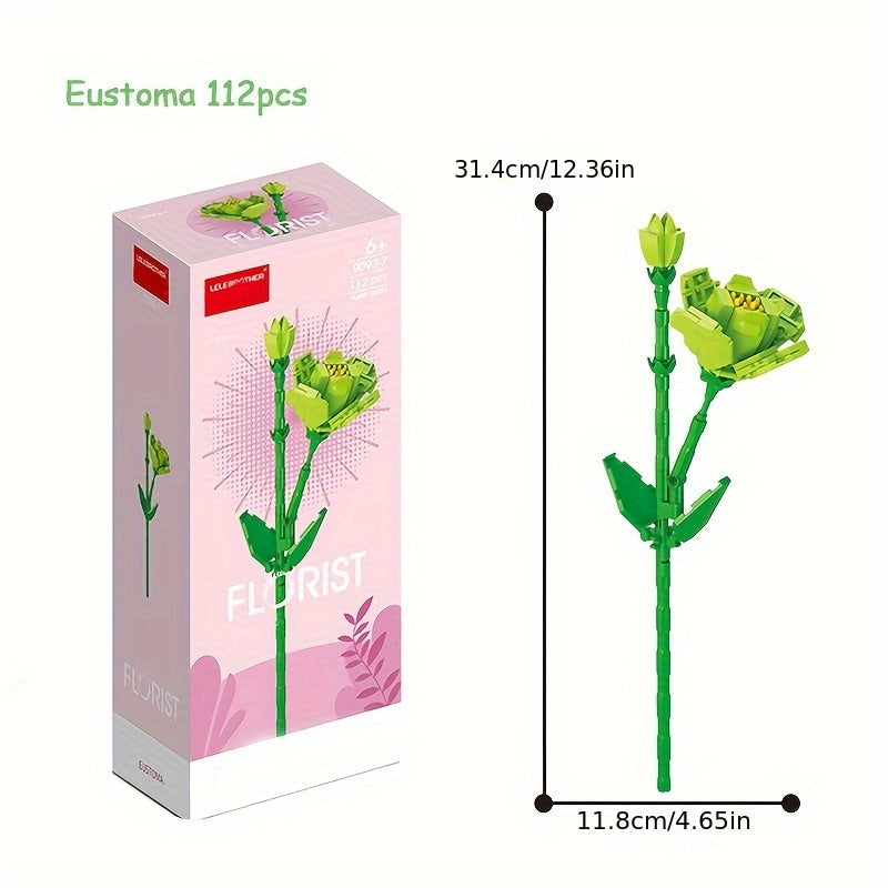DIY Building Block Flower Bouquet Kit - 12 Models Desk Decor Set