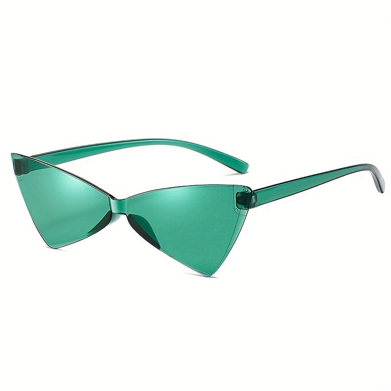 Clear Triangle Frame Sunglasses Y2K Solid One piece Glasses UV400