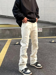 Men's Slim Fit Ripped Jeans for Spring Summer