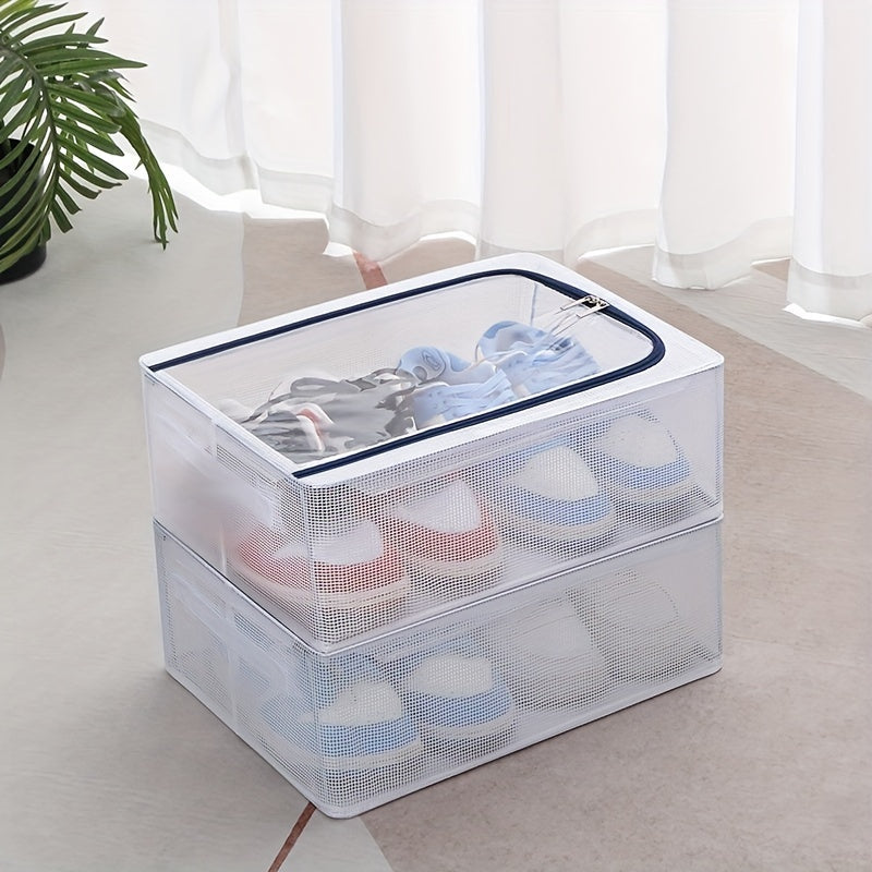 Clear Shoe Storage Box PVC Shoe Packaging Container Wardrobe Organizer