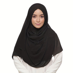 Solid Hijab Breathable Full Cover Shawl Turban Gauze Scarf