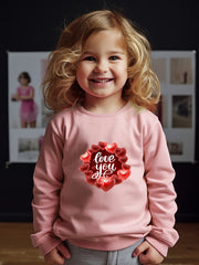 Girls Love You Pattern Crew Neck Sweatshirt for Spring Fall Christmas Gift