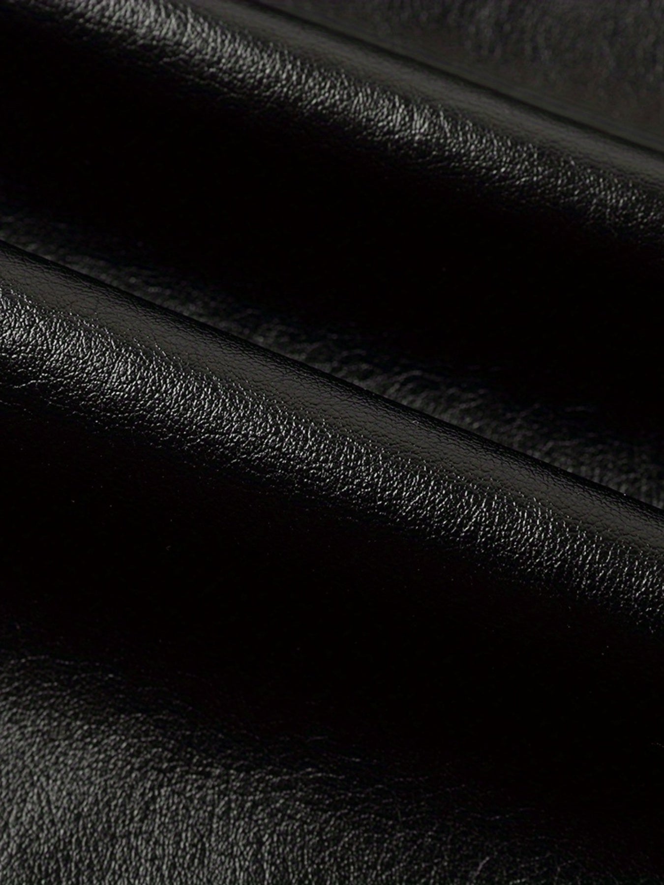 Men's Fleece PU Jacket Fur Collar Button Up Leather Jacket