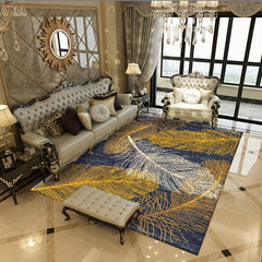 Leaf Print Area Rug Non Shedding Floor Carpet Anti-slip Backing Machine Washable