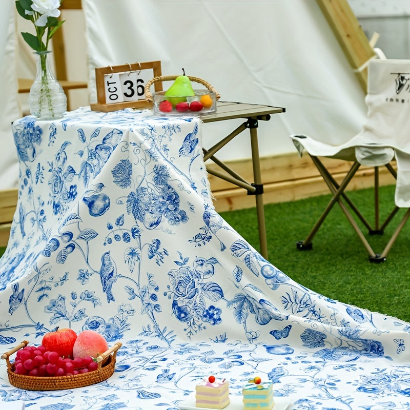 Portable Flower & Bird Printed Mat for Camping & Picnic