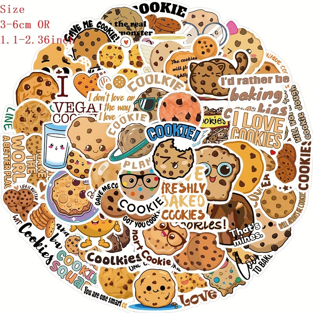 50pcs Cartoon Cookies Graffiti Stickers Waterproof DIY Stickers