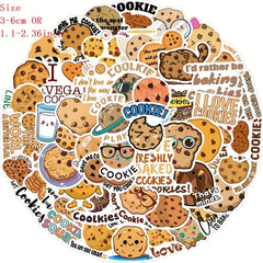 50pcs Cartoon Cookies Graffiti Stickers Waterproof DIY Stickers