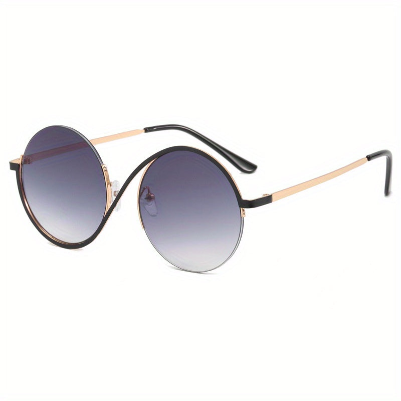 Round Metal Sunglasses Gradient Glasses UV400