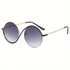 Round Metal Sunglasses Gradient Glasses UV400