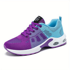 Women's Breathable Knit Running Shoes Casual Lace Up Outdoor Shoes