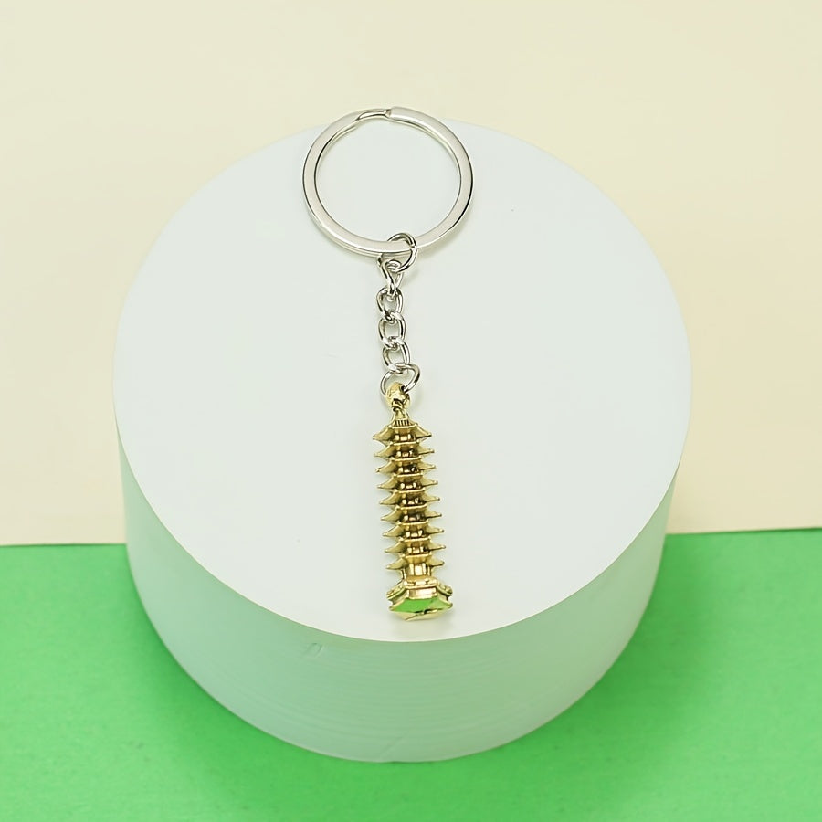 Metal Nine layer Tower Pendant Accessory Key Ring Keychain Gift