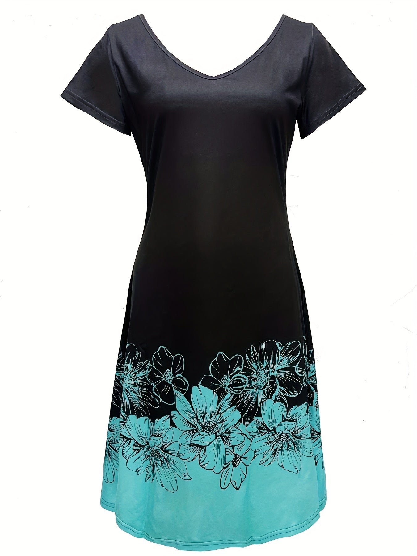 Floral Print V Neck Dress for Women