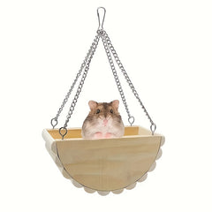 Hamster Wooden Swing Toy Hanging Bed Gerbil Mouse Dwarf Hamster Supplies