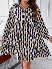 Casual Dress Women's Plus Lantern Sleeve Dress