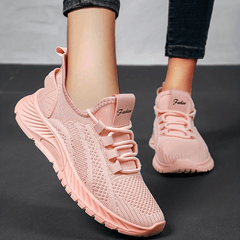 Women's Breathable Woven Sneakers Lace Up Outdoor Shoes Lightweight Mesh Sport