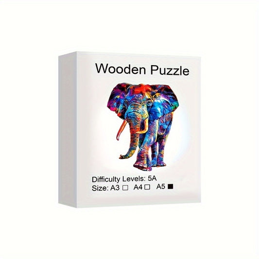 3D Elephant Wooden Puzzle: Fun & Challenging Decompressing Toy