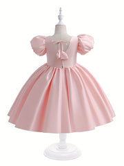 Flared Sleeves Puffy Gown Dress for Girls 1st Birthday Party