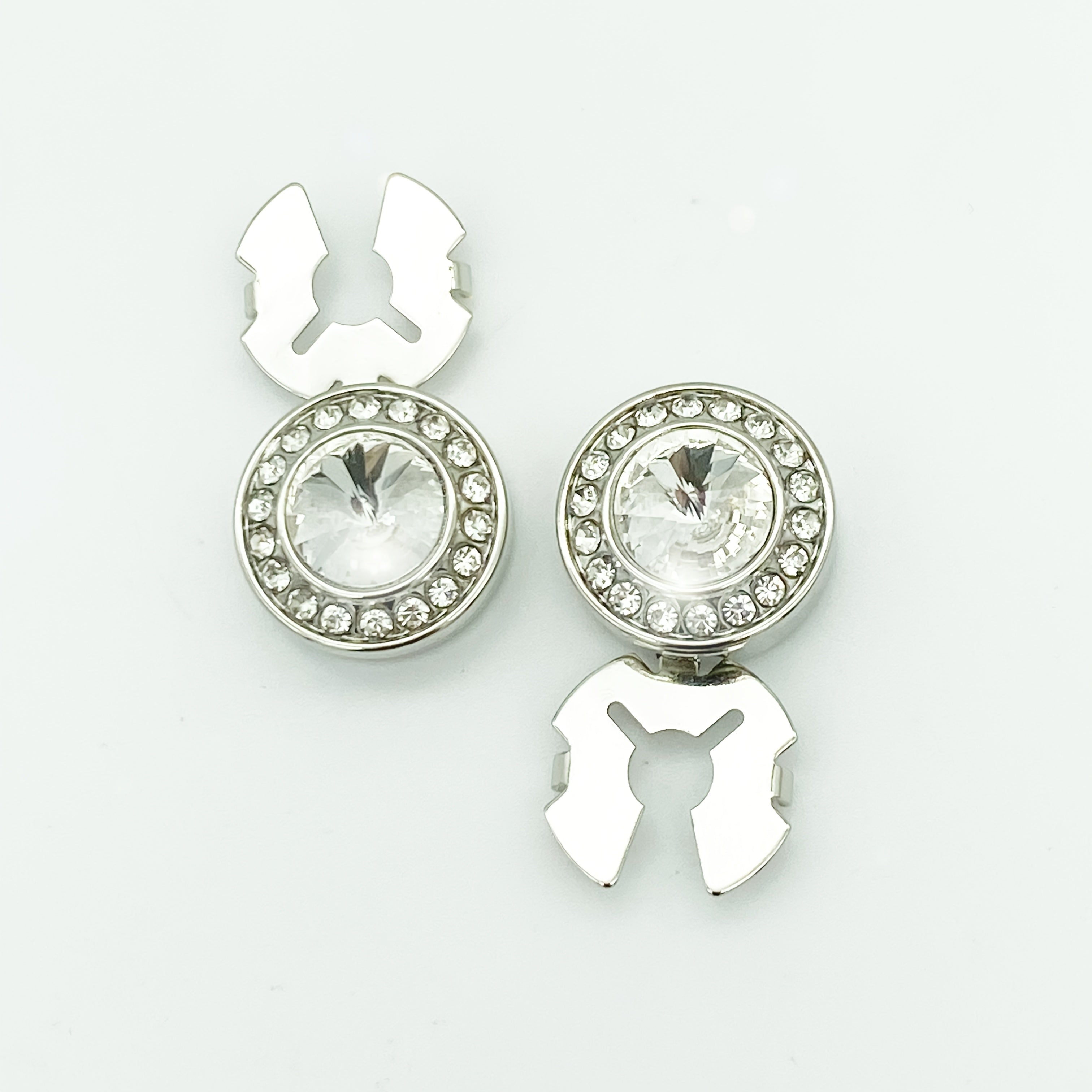2pcs Rhinestone Button Covers Hidden Shirt Accessories