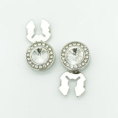 2pcs Rhinestone Button Covers Hidden Shirt Accessories