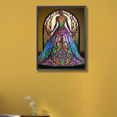 Rainbow Wedding Dress 5D Diamond Painting Kit 20x30cm DIY Handicrafts