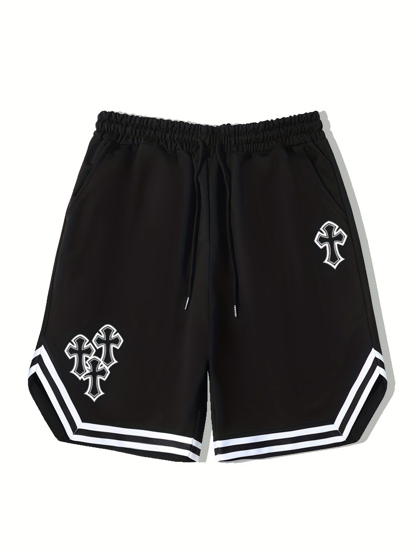 Men's Cross Graphic Drawstring Stretchy Shorts