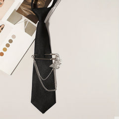 Butterfly Pin Brooch Necktie Casual Tie Pre tied Shirt Tie For Women
