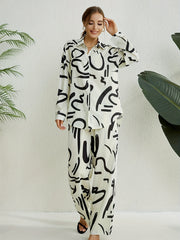 Abstract Print Casual Two piece Set