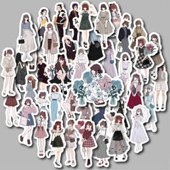 50 Waterproof Cartoon Stickers for Notebooks and Water Bottles