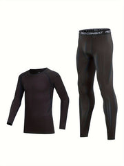 Boys Quick Dry Compression Set Long Sleeve Shirt Shorts Base Layer Pants