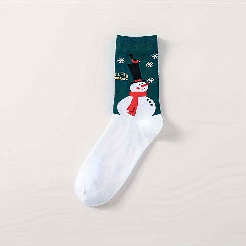 5 Pairs Christmas Print Socks Women's Stockings