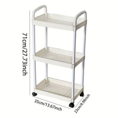 3 Tier Utility Cart Rolling Organization Cart With Handle And Wheels