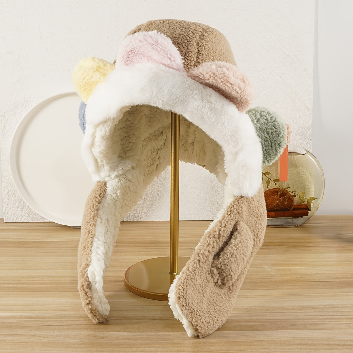Cartoon Plush Ear Winter Hat for Toddler