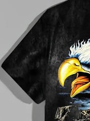 Eagle Pattern Print Men's Short Sleeve Comfy T shirt Graphic Tee