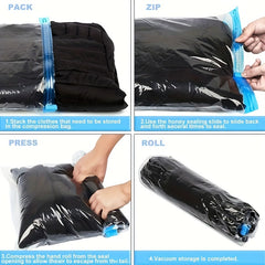 5 Pcs Compression Bags For Travel Vacuum Packing Space Saver Bags