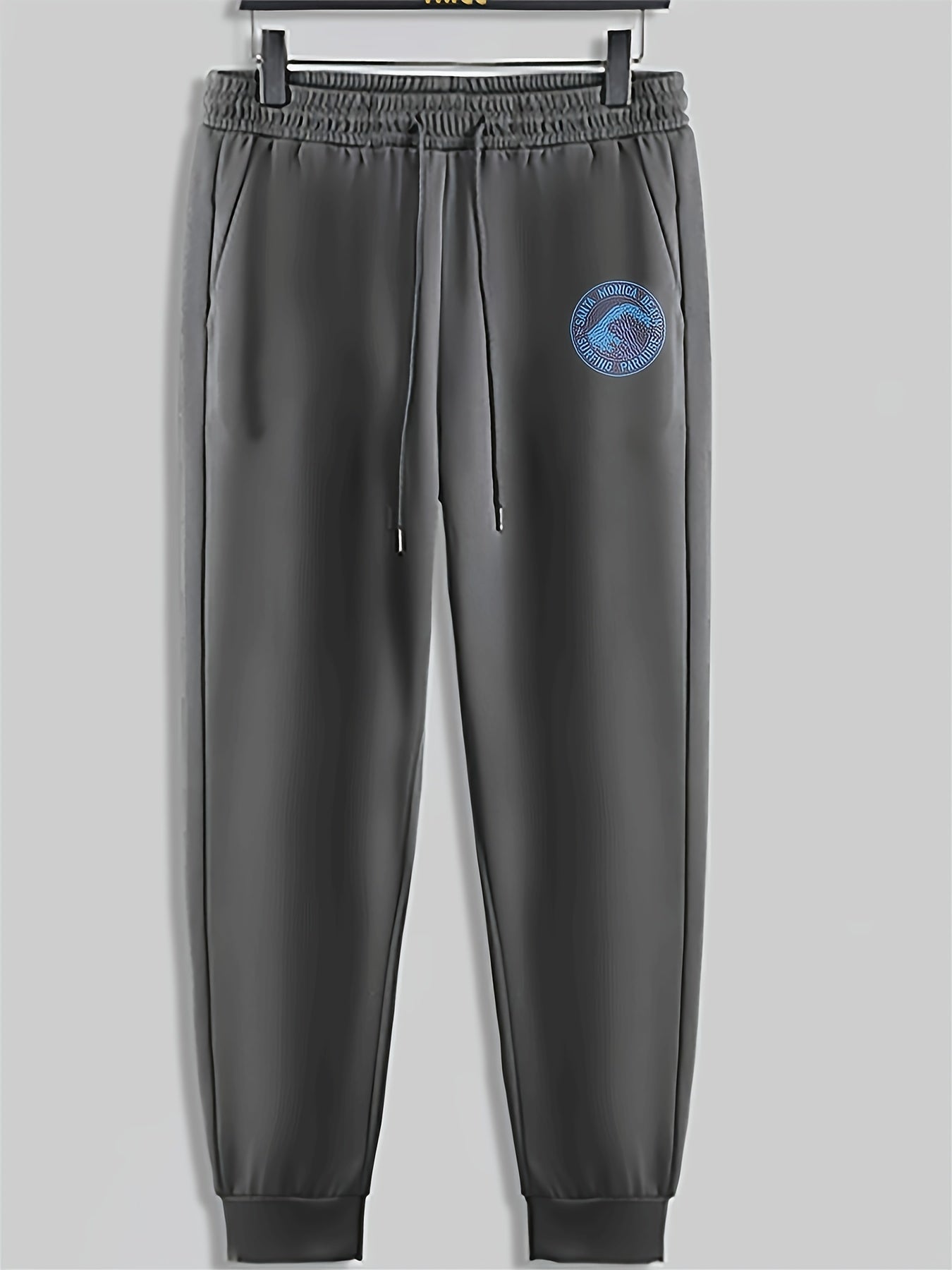 Mountain Print Men's Pants Drawstring Sweatpants Loose Casual Trousers