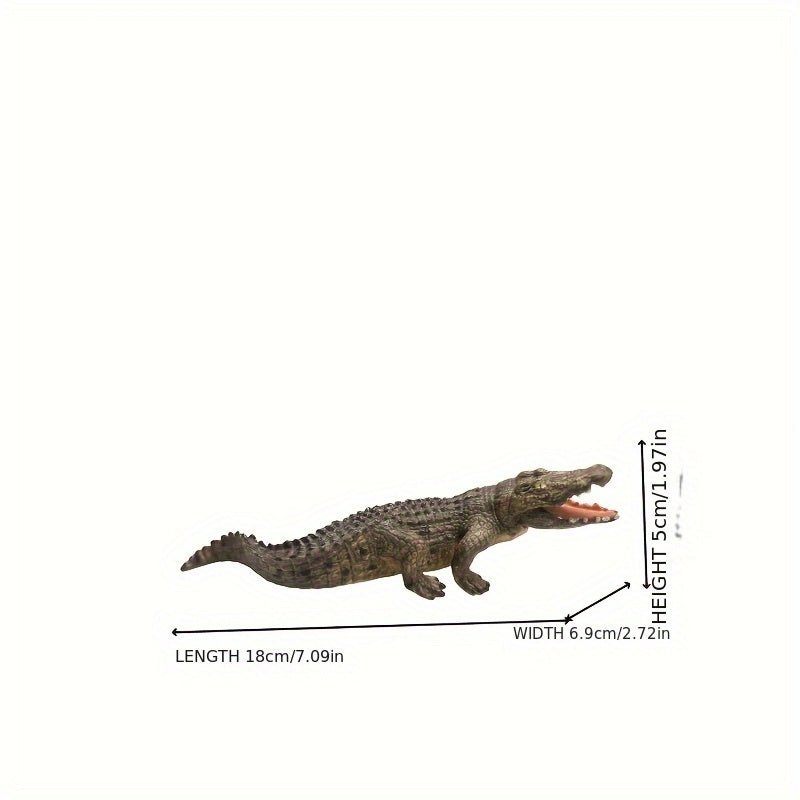 Durable Prehistoric Crocodile Model with Open Mouth & Fangs for Outdoor Use